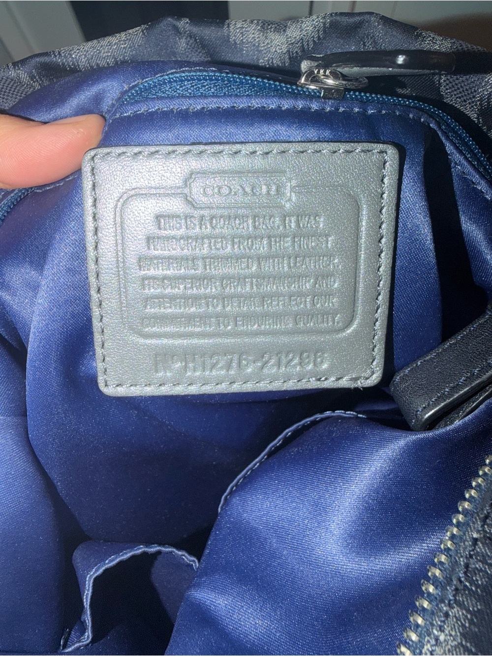 Coach Black Navy Signature Shoulder Bag - Picture 5 of 7